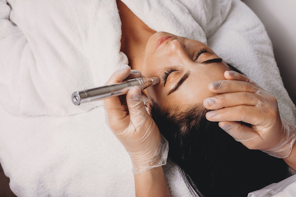 adult woman getting microdermabrasion