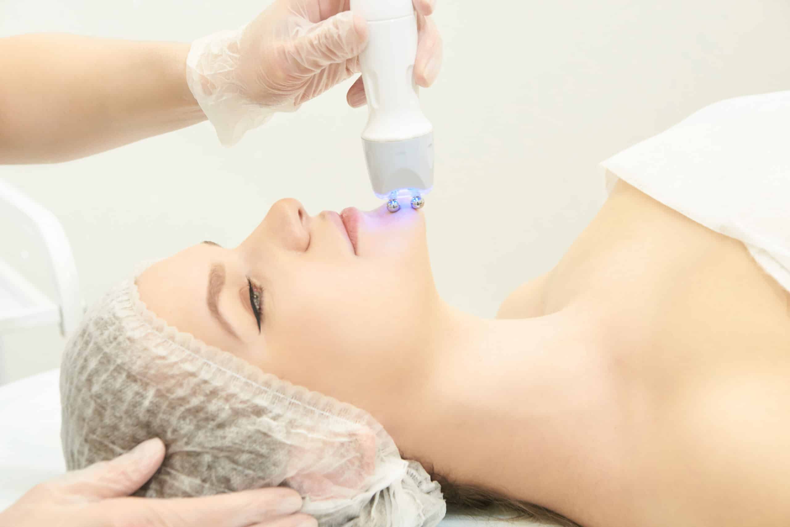 Facial spa cosmetology procedure. Skin care lift anti age